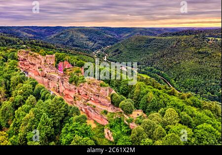 Hohbarr Castle in the Vosges Mountains - Bas-Rhin, Alsace, France Stock Photo