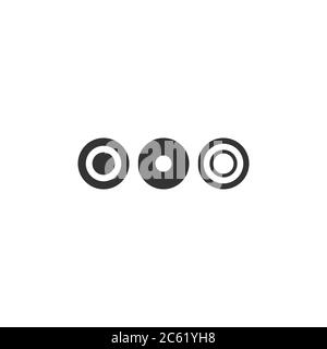 Three dots or marks of omission. Black flat icon of message or quote bubble. Isolated on white. Vector illustration. Three periods Stock Vector
