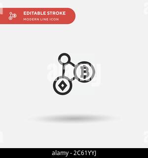 Digital Currency Simple vector icon. Illustration symbol design template for web mobile UI element. Perfect color modern pictogram on editable stroke. Digital Currency icons for your business project Stock Vector
