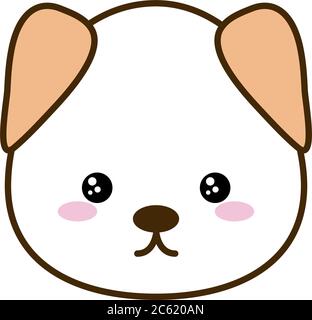 Cute dog cartoon line and fill style icon design, Kawaii animal ...