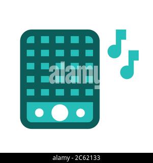 Music speaker on a white background. Stock Vector