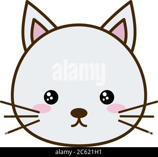 Cute cat cartoon line and fill style icon design, Kawaii animal zoo life  nature and character theme Vector illustration Stock Vector Image & Art -  Alamy