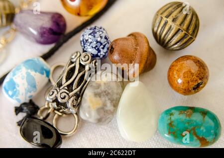 Necklace and bracelet asorted loose beads Stock Photo