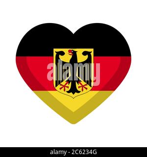 Germany flag heart graphic element Illustration template design Stock Vector