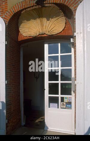 Scallop Shell as Decoration over door Chateau du Landel Rouen Normandy France Stock Photo