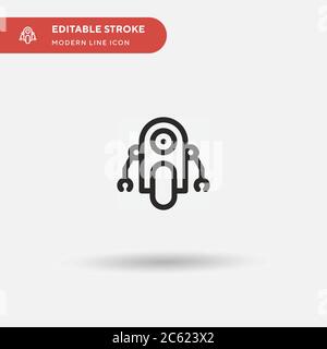 Robot Simple vector icon. Illustration symbol design template for web mobile UI element. Perfect color modern pictogram on editable stroke. Robot icons for your business project Stock Vector