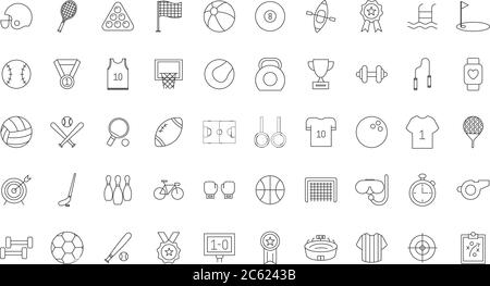 line style icon set design, Sport hobby competition and game theme Vector illustration Stock Vector