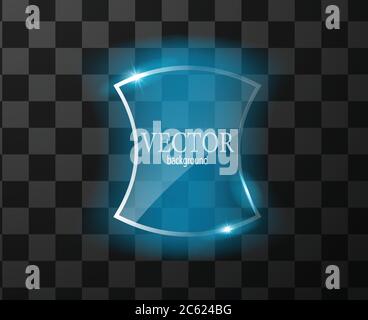 Glass vector button plane. Easy editable background Stock Vector