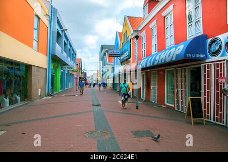 colourful buildings in curacao willemstad,curacao caribbean,curaçao food,curaçao architecture,,netherland antilles,ned antille,west indies Stock Photo