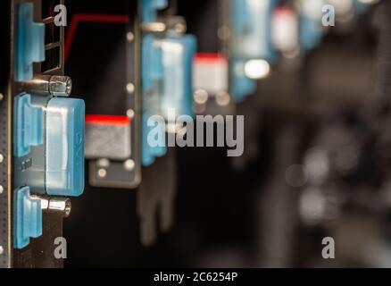 Line of VGA computer video card for mining. Video Graphic cards Stock Photo