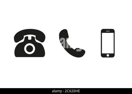 Phone icon. Vector flat illustration. Stock Vector