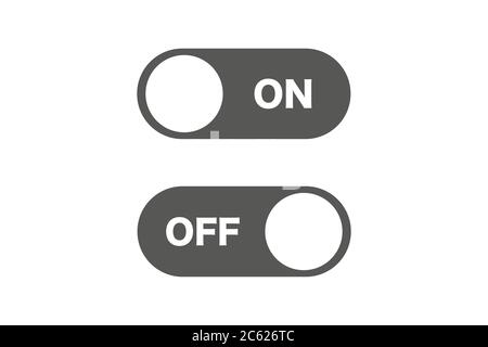 On and off sliders switch icon.  Stock Vector
