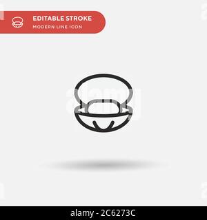 Oyster Simple vector icon. Illustration symbol design template for web mobile UI element. Perfect color modern pictogram on editable stroke. Oyster icons for your business project Stock Vector