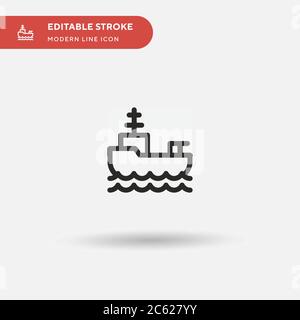 Battleship Simple vector icon. Illustration symbol design template for web mobile UI element. Perfect color modern pictogram on editable stroke. Battleship icons for your business project Stock Vector