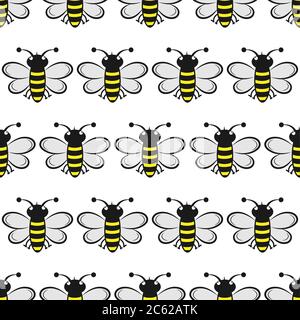 Seamless bee pattern for textiles, packaging, texture and simple ...