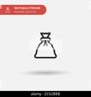 Garbage Bag Simple vector icon. Illustration symbol design template for web mobile UI element. Perfect color modern pictogram on editable stroke. Garb Stock Vector