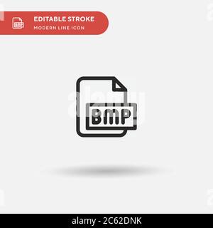 Bmp File Simple vector icon. Illustration symbol design template for web mobile UI element. Perfect color modern pictogram on editable stroke. Bmp Fil Stock Vector