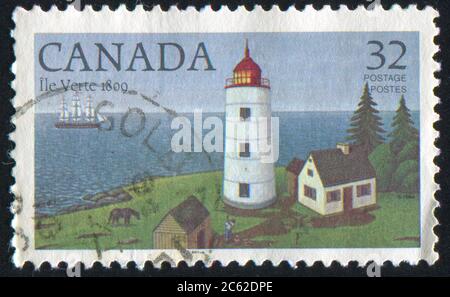 CANADA - CIRCA 1984: stamp printed by Canada, shows lighthouse, circa 1984 Stock Photo