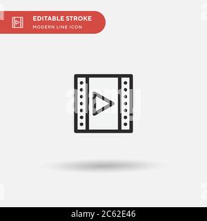 Video Clip Simple vector icon. Illustration symbol design template for web mobile UI element. Perfect color modern pictogram on editable stroke. Video Stock Vector