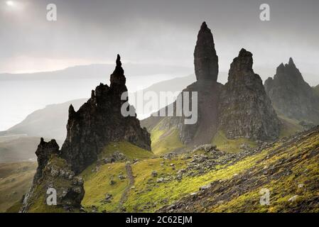 The Storr (Needle Rock and Old Man of Storr), Isle of Skye, Scotland, UK Stock Photo