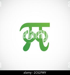 Pi Symbol with Infinity Sign Abstract Vector Icon, Label, Logo or ...