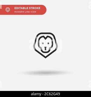 Lion Simple vector icon. Illustration symbol design template for web mobile UI element. Perfect color modern pictogram on editable stroke. Lion icons for your business project Stock Vector