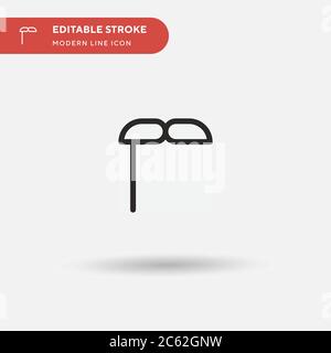 Mustaches Simple vector icon. Illustration symbol design template for web mobile UI element. Perfect color modern pictogram on editable stroke. Mustac Stock Vector