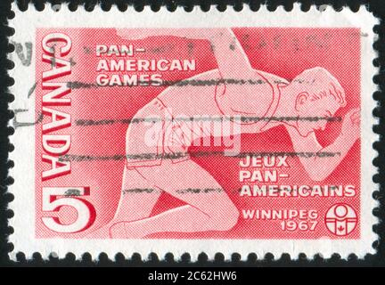 CANADA - CIRCA 1967: stamp printed by Canada, shows Runner, circa 1967 Stock Photo