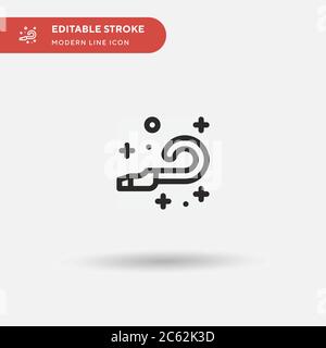 Party Blower Simple vector icon. Illustration symbol design template for web mobile UI element. Perfect color modern pictogram on editable stroke. Party Blower icons for your business project Stock Vector