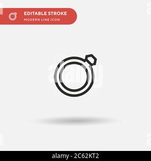Diamond Ring Simple vector icon. Illustration symbol design template for web mobile UI element. Perfect color modern pictogram on editable stroke. Diamond Ring icons for your business project Stock Vector
