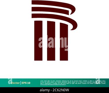 Pillar Law Office Icon Vector Logo Template Illustration Design. Editable Vector EPS 10. Stock Vector