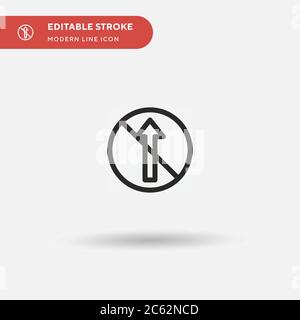 No Straight Simple vector icon. Illustration symbol design template for web mobile UI element. Perfect color modern pictogram on editable stroke. No S Stock Vector