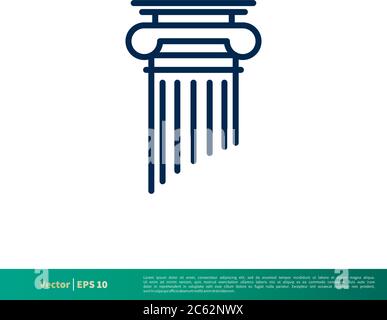 Pillar Law Office Icon Vector Logo Template Illustration Design. Editable Vector EPS 10. Stock Vector