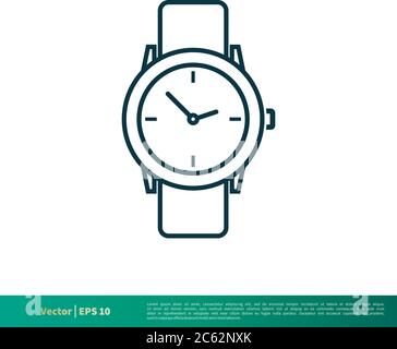 Watch Icon Vector Logo Template Illustration Design. Editable Vector EPS 10. Stock Vector