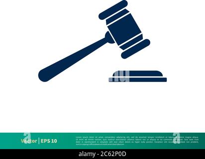Gavel Law Office Icon Vector Logo Template Illustration Design. Editable Vector EPS 10. Stock Vector