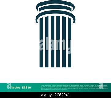 Pillar Law Office Icon Vector Logo Template Illustration Design. Editable Vector EPS 10. Stock Vector