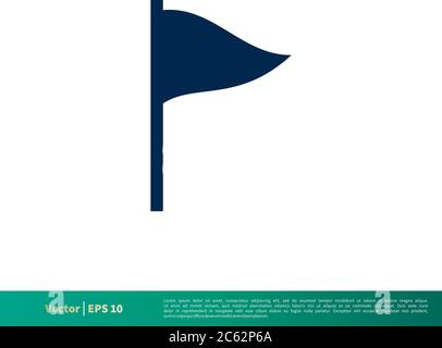 Golf Flag Icon Vector Logo Template. Editable Vector EPS 10 Stock Vector