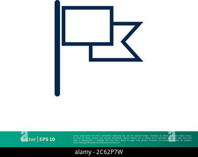 Flag Icon Vector Logo Template. Editable Vector EPS 10. Stock Vector