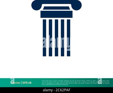 Pillar Law Office Icon Vector Logo Template Illustration Design. Editable Vector EPS 10. Stock Vector
