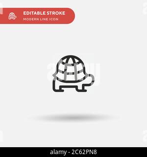 Tortoise Simple vector icon. Illustration symbol design template for web mobile UI element. Perfect color modern pictogram on editable stroke. Tortoise icons for your business project Stock Vector