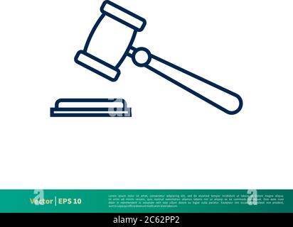 Gavel Law Office Icon Vector Logo Template Illustration Design. Editable Vector EPS 10. Stock Vector