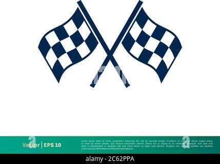 Race Flag Icon Vector Logo Template Illustration Design. Editable Vector EPS 10. Stock Vector