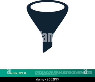 Funnel, Filter Icon Vector Logo Template Illustration Design. Editable Vector EPS 10. Stock Vector