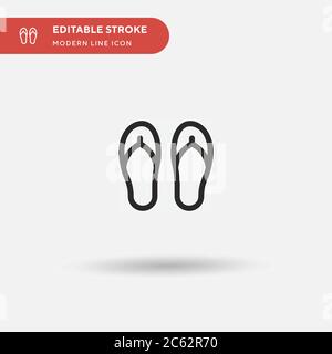 Flip Flops Simple vector icon. Illustration symbol design template for web mobile UI element. Perfect color modern pictogram on editable stroke. Flip Flops icons for your business project Stock Vector