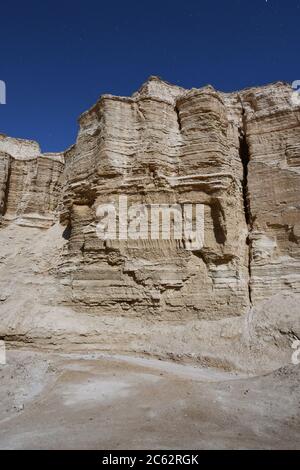 Canyon walls of marl near Mezada, Israel Stock Photo