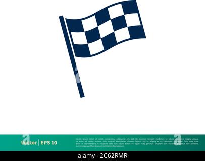 Race Flag Icon Vector Logo Template Illustration Design. Editable Vector EPS 10. Stock Vector