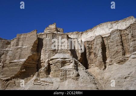 Canyon walls of marl near Mezada, Israel Stock Photo