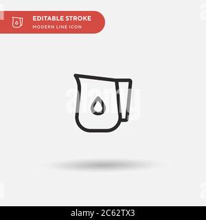 Milk Jar Simple vector icon. Illustration symbol design template for web mobile UI element. Perfect color modern pictogram on editable stroke. Milk Ja Stock Vector