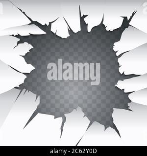 Cracked hole with space for text. Vector illustration. Stock Vector
