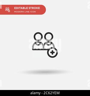 Add User Simple vector icon. Illustration symbol design template for web mobile UI element. Perfect color modern pictogram on editable stroke. Add User icons for your business project Stock Vector